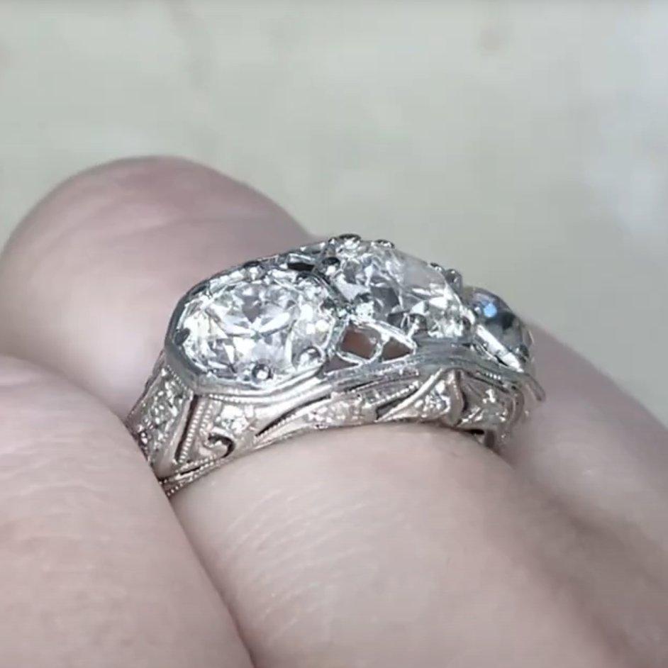 Antique Old European Diamond Engagement Ring (Approx. 1.00-Carats), Platinum (Alteuropäischer Schliff) im Angebot