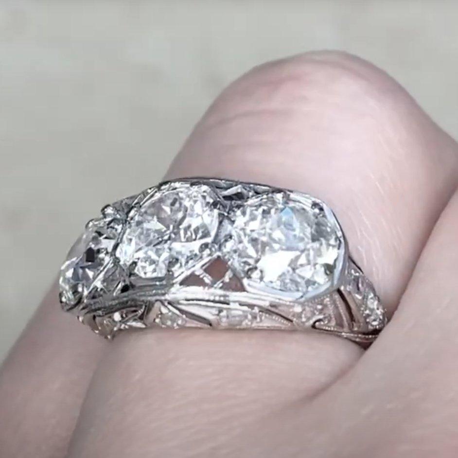 Antique Old European Diamond Engagement Ring (Approx. 1.00-Carats), Platinum Damen im Angebot