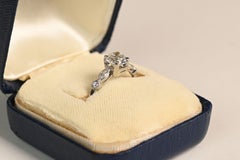 Antique Cluster Engagement Ring. 1.50ct Old Euro Cut Diamond Platinum Ring I VS2