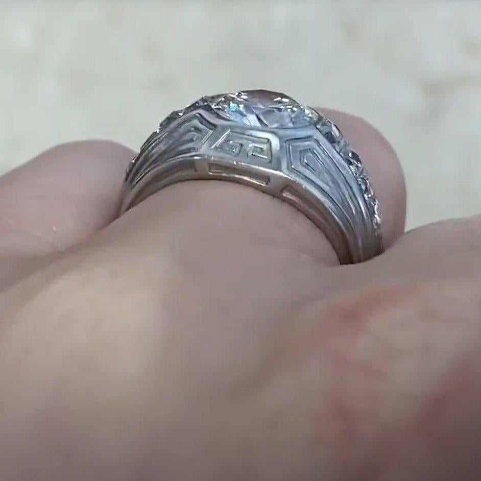 Anello di fidanzamento con diamante antico europeo (circa 2 carati), platino In condizioni ottime in vendita a New York, NY