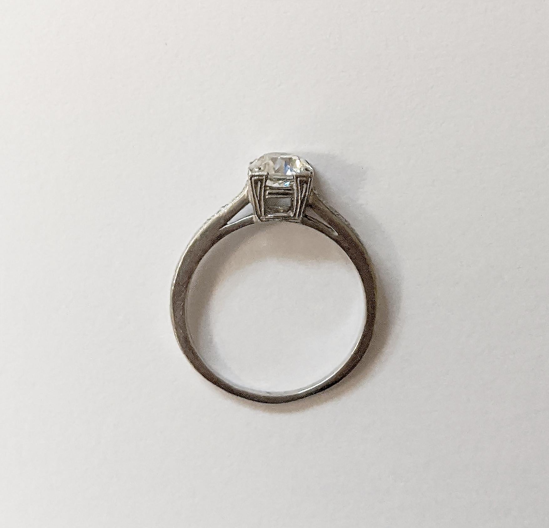 Antique Old European Diamond Engagement Ring For Sale 2