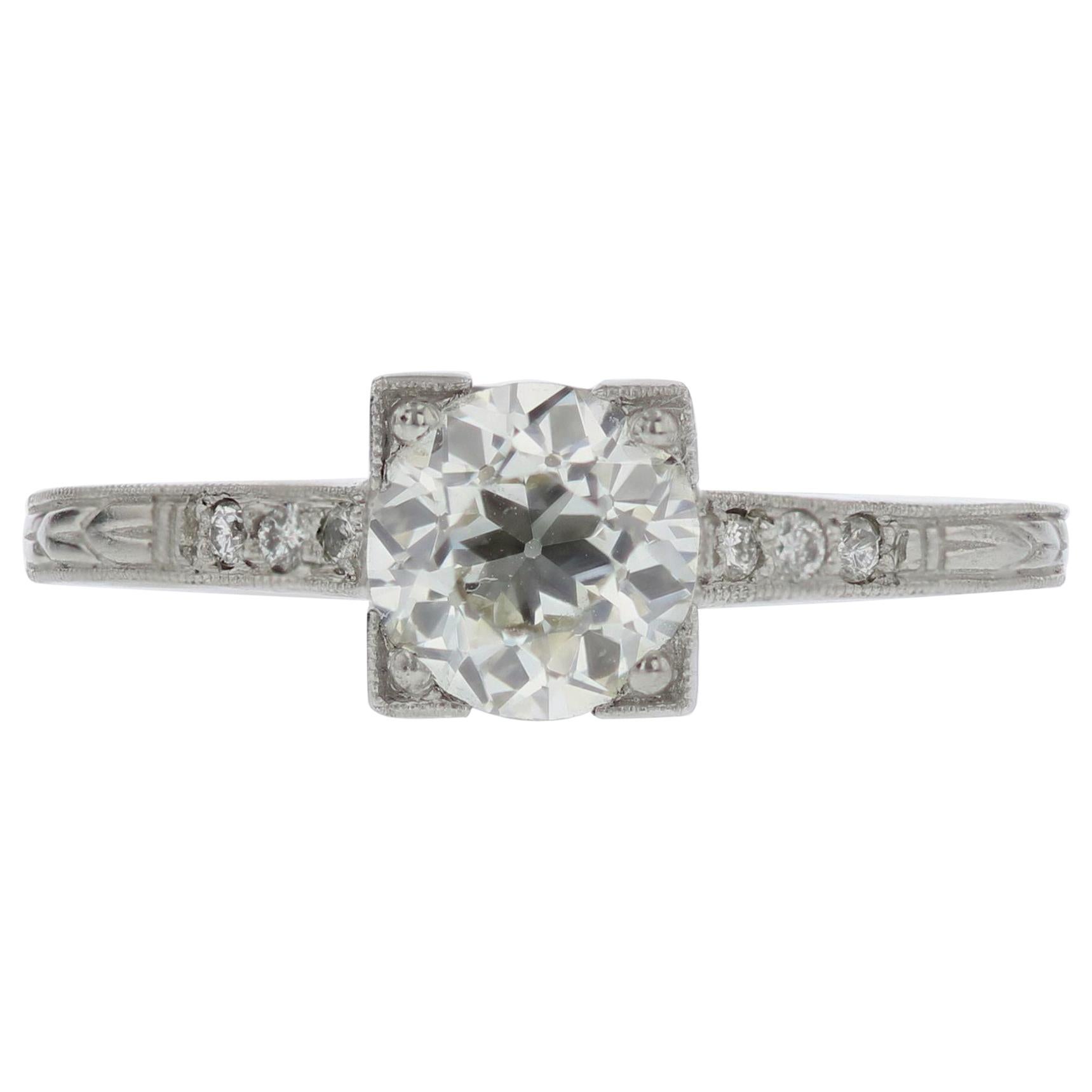 Antique Old European Diamond Engagement Ring For Sale