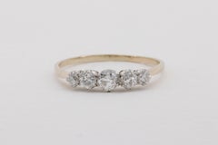 Antique Old European Miner Cut Diamond Band in Platinum & 18 Karat Yellow Gold