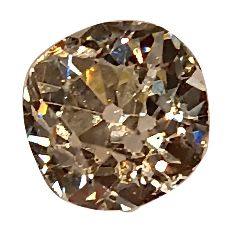 Antiguo diamante europeo redondo talla brillante de 3 quilates de color K