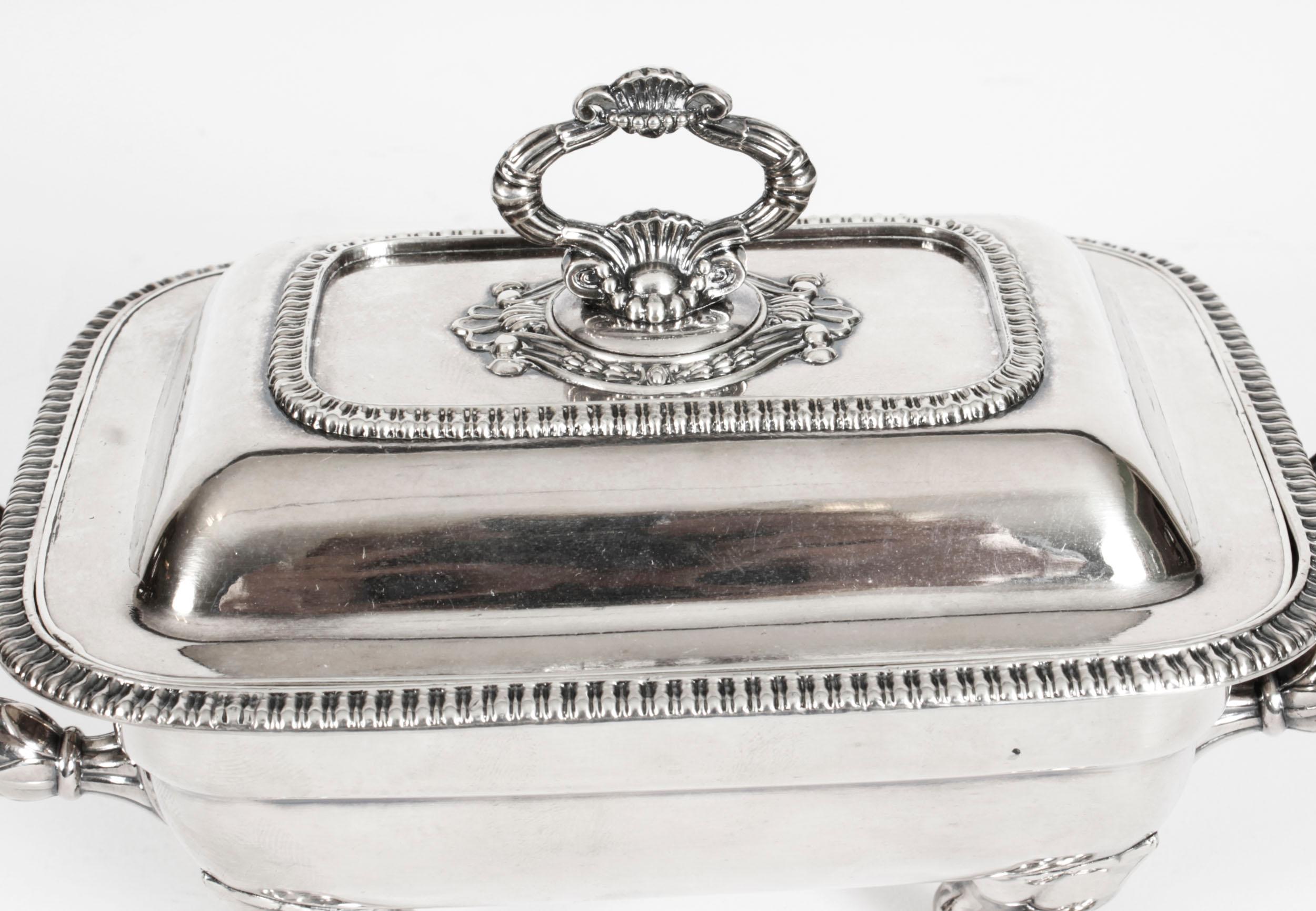 Sheffield Plate Antique Old George III Sheffield Silver Plated Butter Dish, 19th Century For Sale