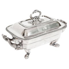 Vintage Old George III Sheffield Silver Plated Butter Dish, 19th Century