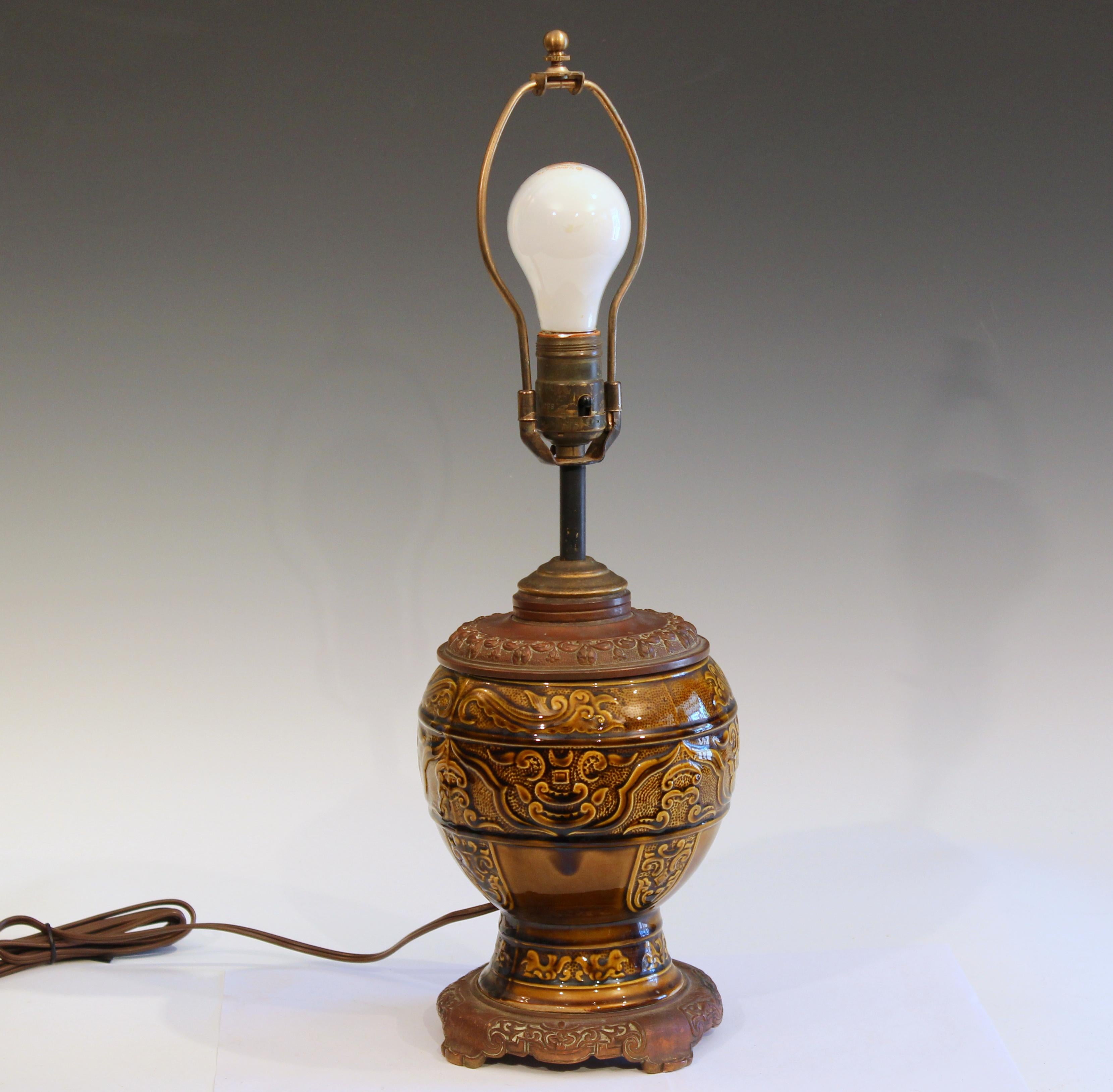 vintage pottery lamp