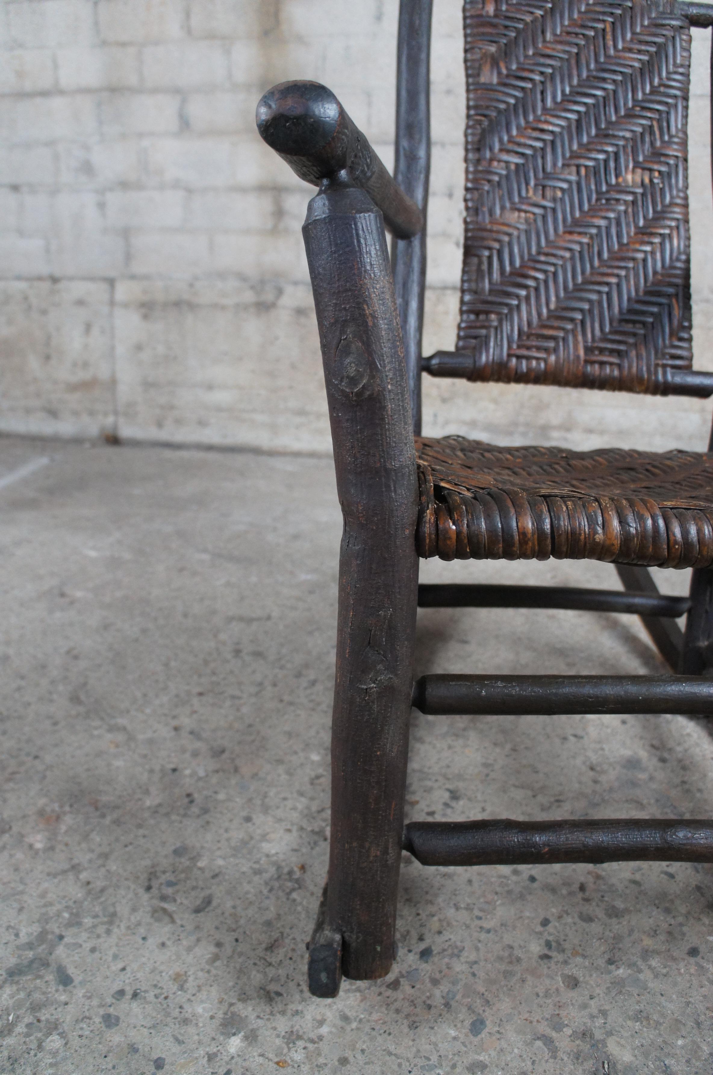 Antique Old Hickory Furniture Rocking Arm Chair No. 21 Rocker Adirondack Lodge 2