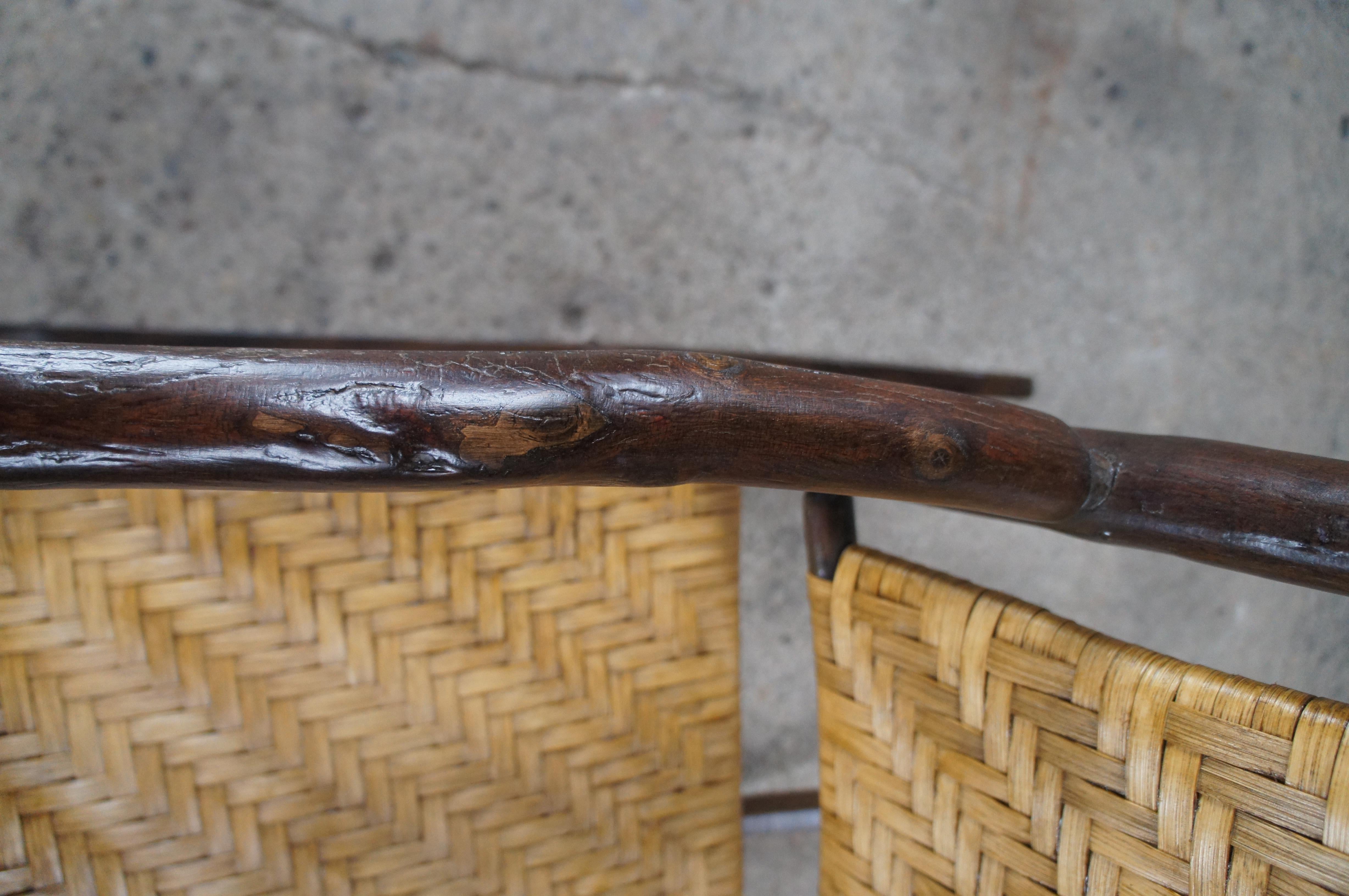 Antique Old Hickory Rocking Arm Chair Adirondack Wagon Wheel Back Lodge Rocker For Sale 4