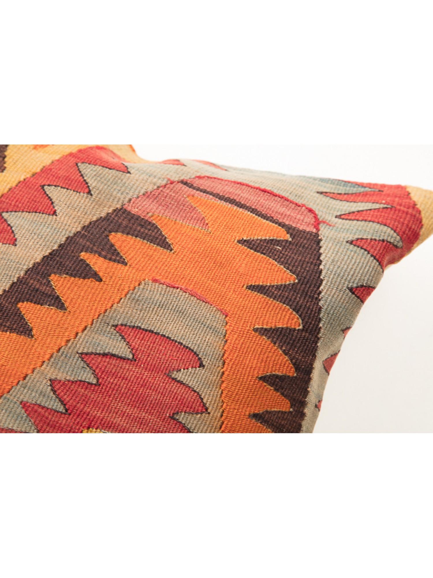 Hand-Woven Antique & Old Kilim Cushion Cover, Anatolian Yastik Turkish Modern Pillow KC3034 For Sale