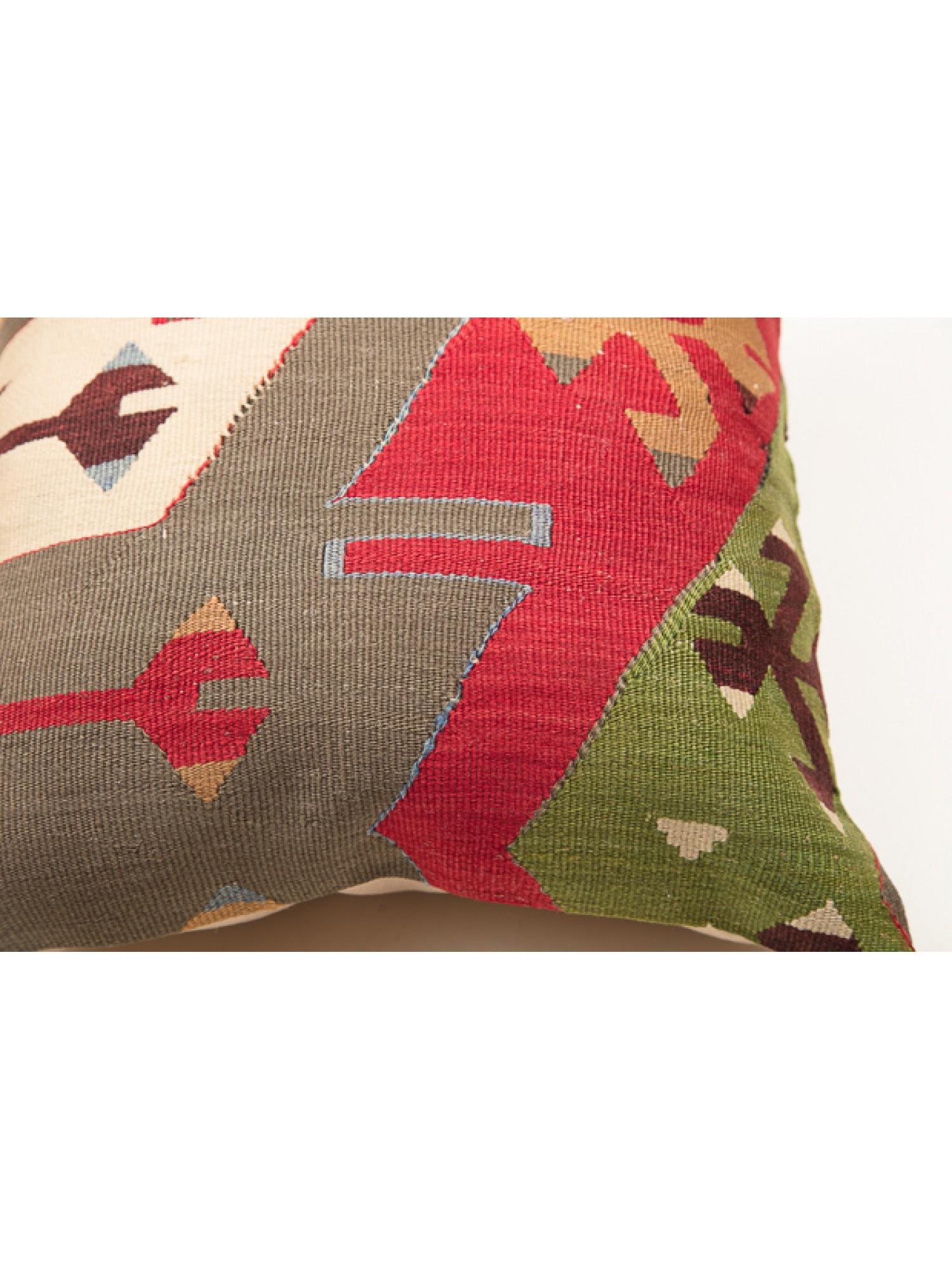 Antique & Old Kilim Cushion Cover, Anatolian Yastik Turkish Modern Pillow KC3036 In Good Condition For Sale In Tokyo, JP