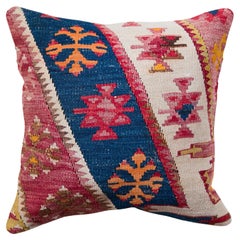 Antique & Old Kilim Cushion Cover, Anatolian Yastik Turkish Modern Pillow KC3476