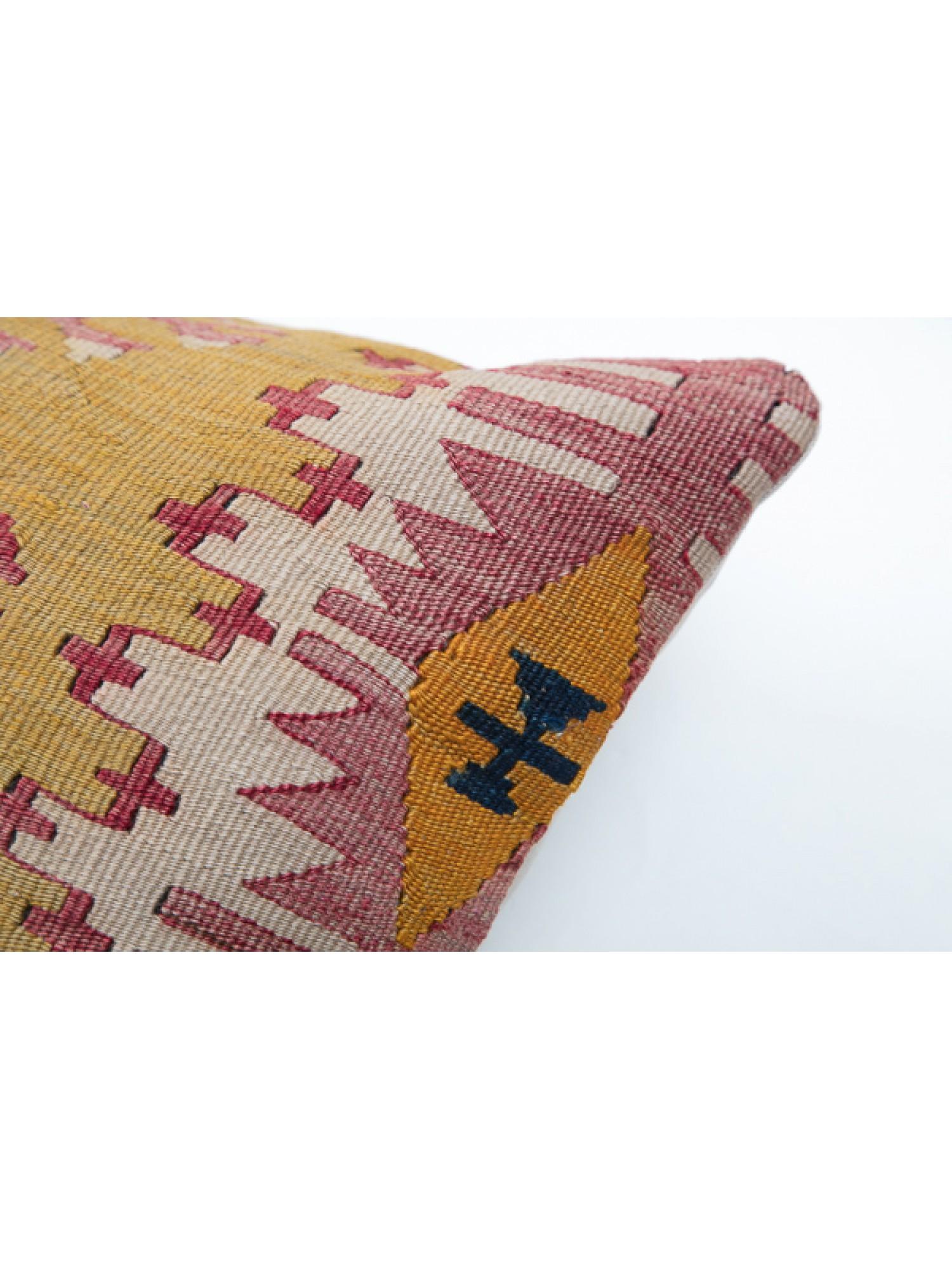 Hand-Woven Antique & Old Kilim Cushion Cover, Anatolian Yastik Turkish Modern Pillow KC3481 For Sale