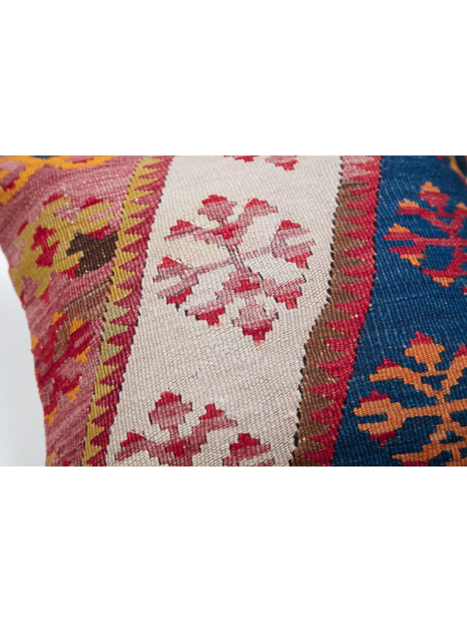 Hand-Woven Antique & Old Kilim Cushion Cover, Anatolian Yastik Turkish Modern Pillow KC3482 For Sale