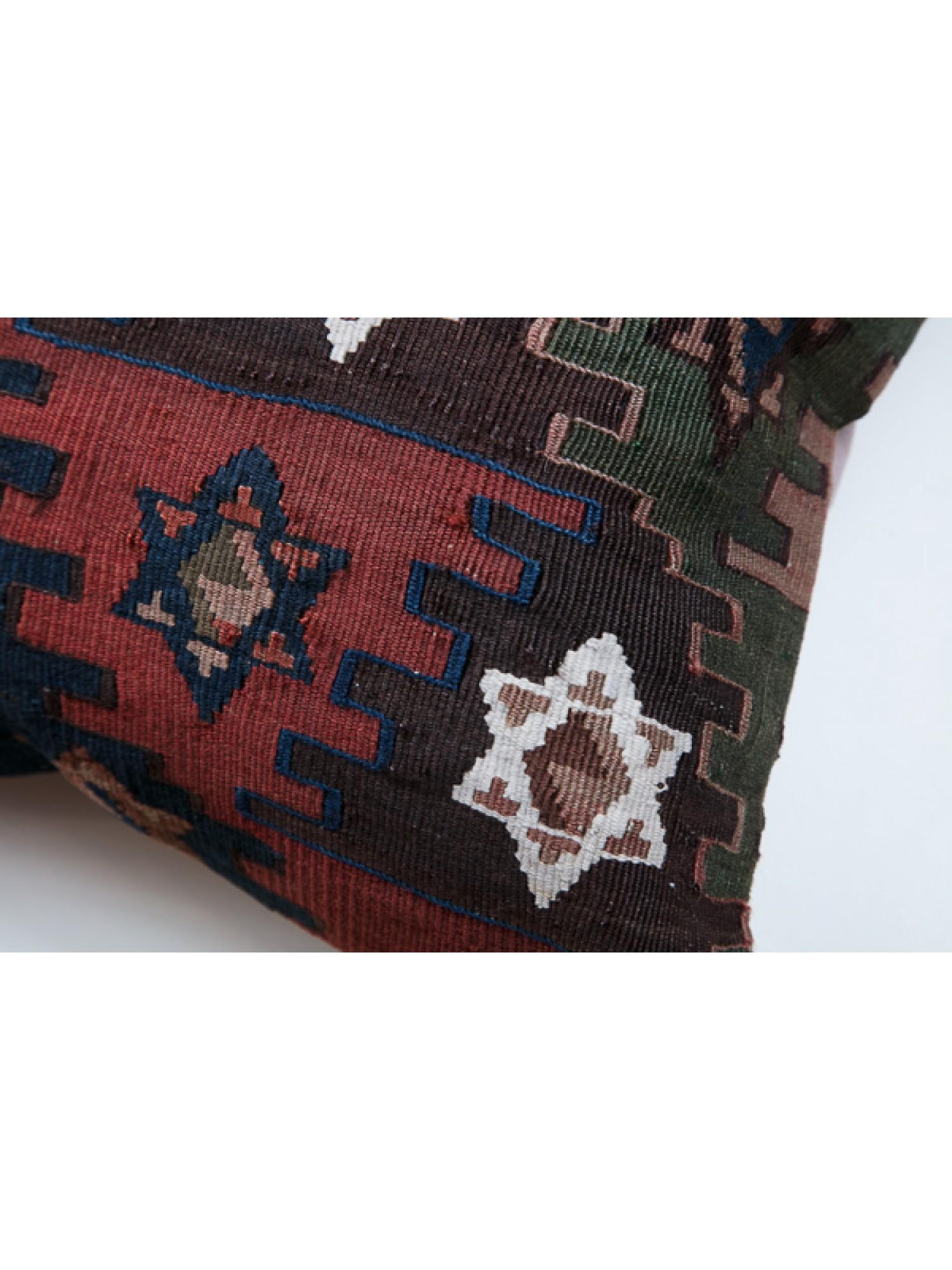 Contemporary Antique & Old Kilim Cushion Cover, Anatolian Yastik Turkish Modern Pillow KC3490 For Sale
