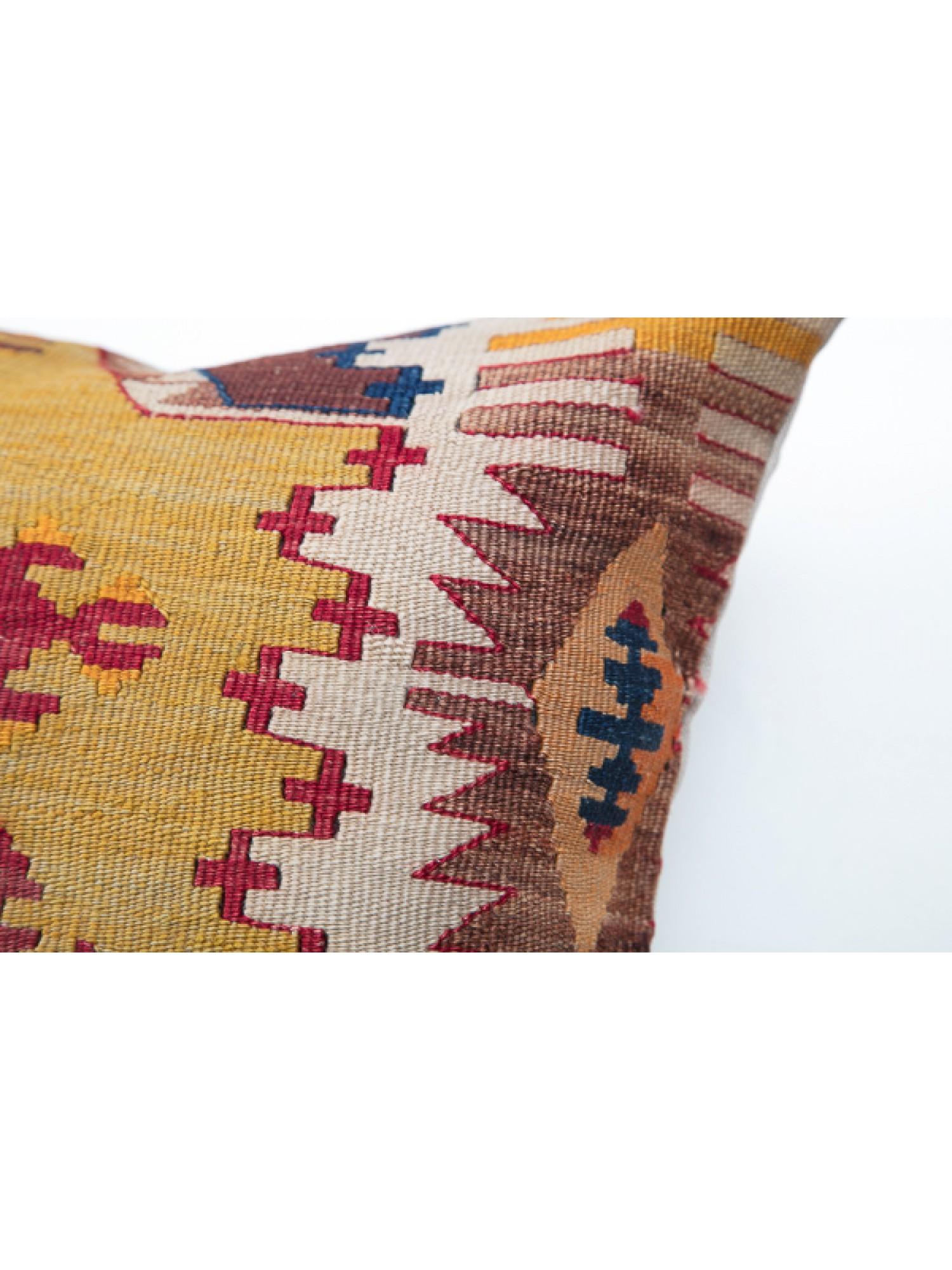 Antique & Old Kilim Cushion Cover, Anatolian Yastik Turkish Modern Pillow KC3494 In Good Condition For Sale In Tokyo, JP