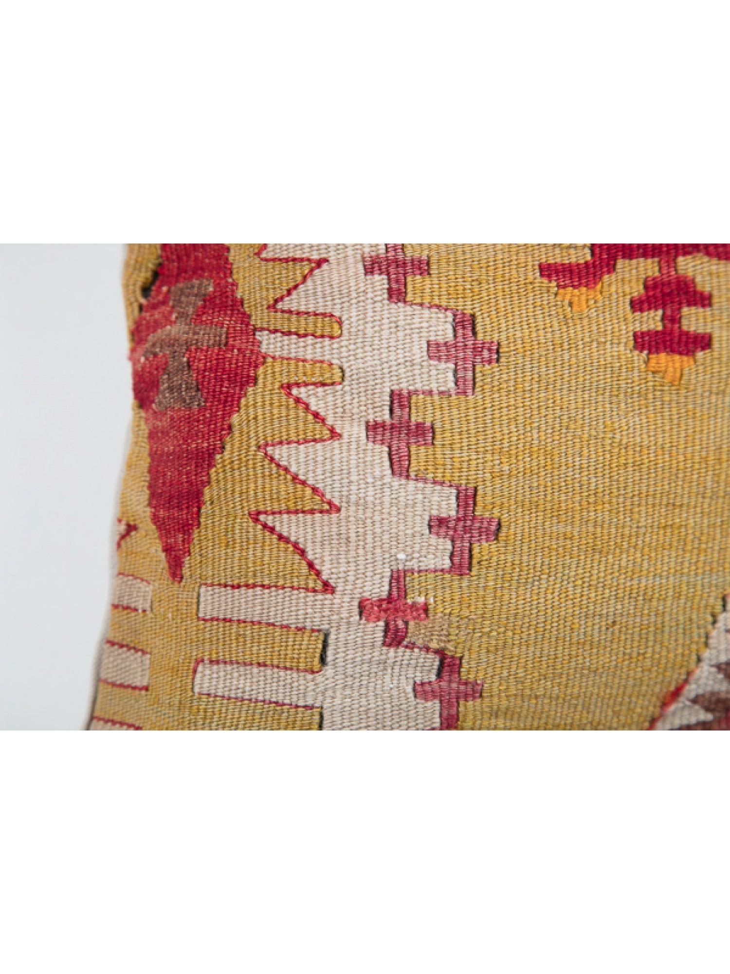 Hand-Woven Antique & Old Kilim Cushion Cover, Anatolian Yastik Turkish Modern Pillow KC3496 For Sale