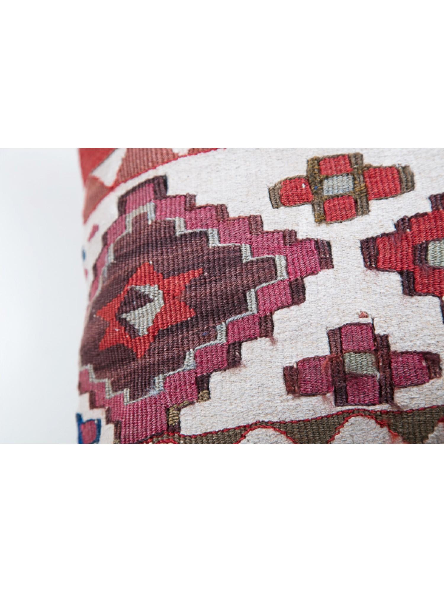 Antique & Old Kilim Cushion Cover, Anatolian Yastik Turkish Modern Pillow KC3497 In Good Condition For Sale In Tokyo, JP