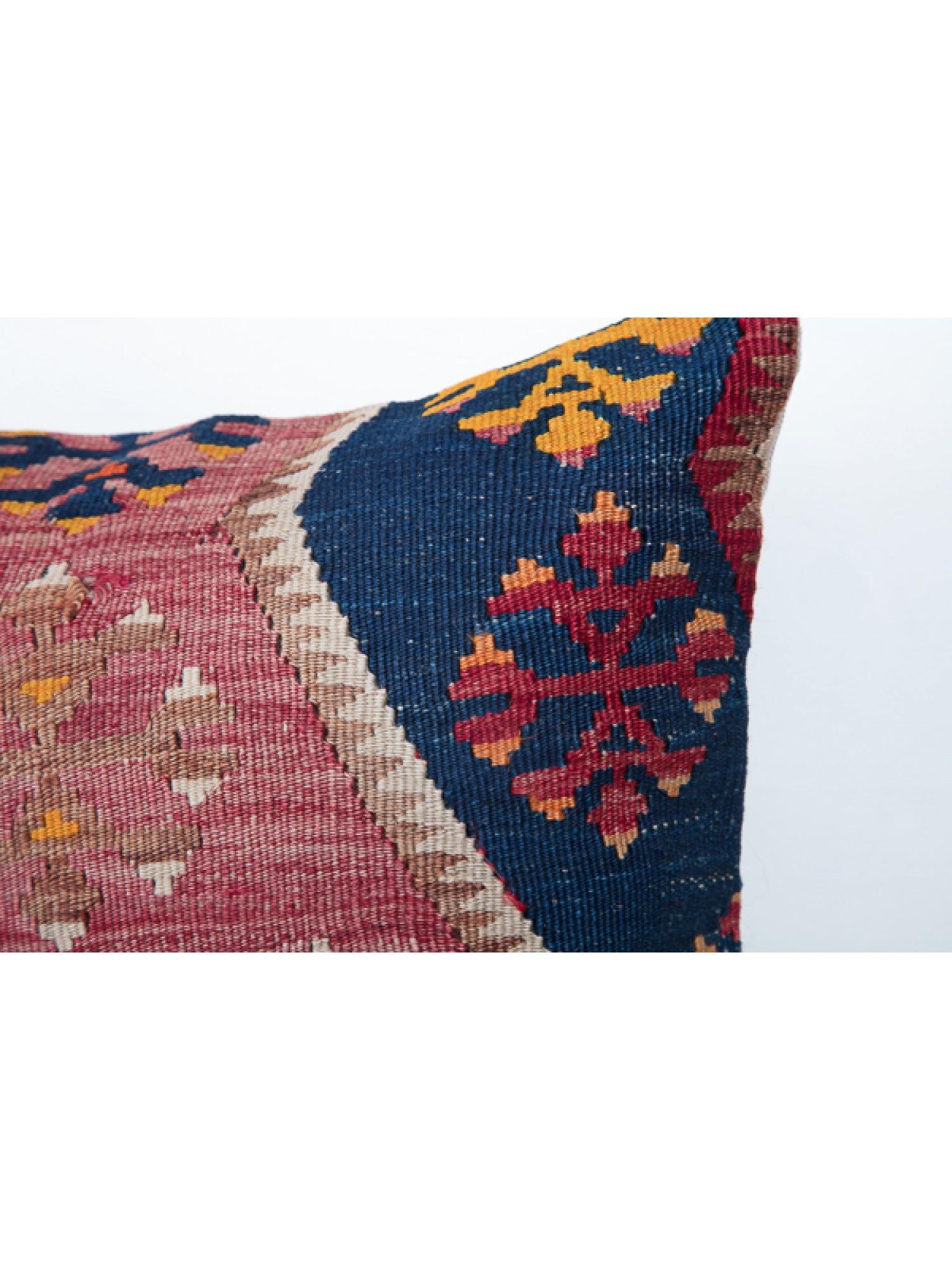 Hand-Woven Antique & Old Kilim Cushion Cover, Anatolian Yastik Turkish Modern Pillow KC3504 For Sale