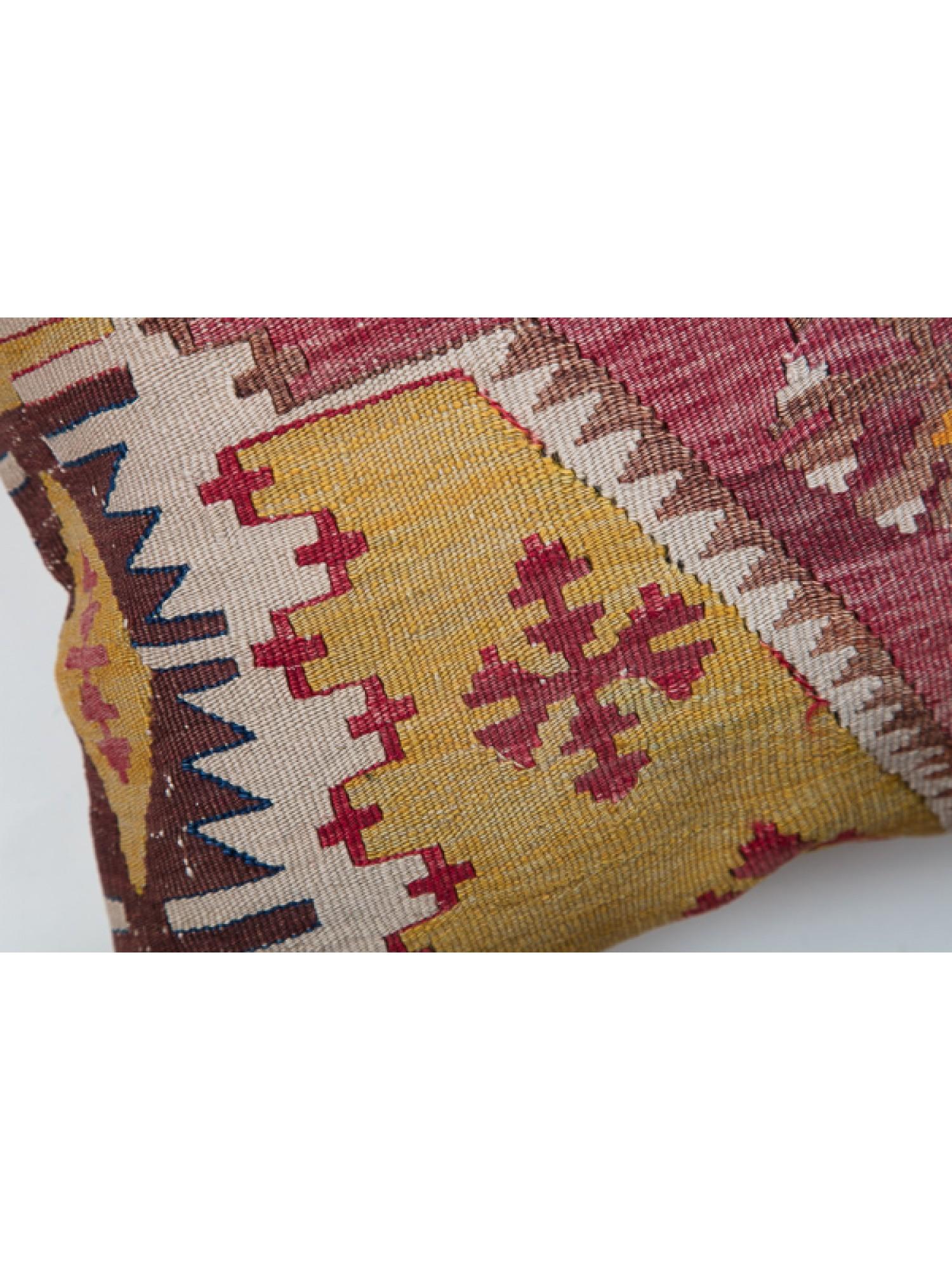 Antique & Old Kilim Cushion Cover, Anatolian Yastik Turkish Modern Pillow KC3504 In Good Condition For Sale In Tokyo, JP