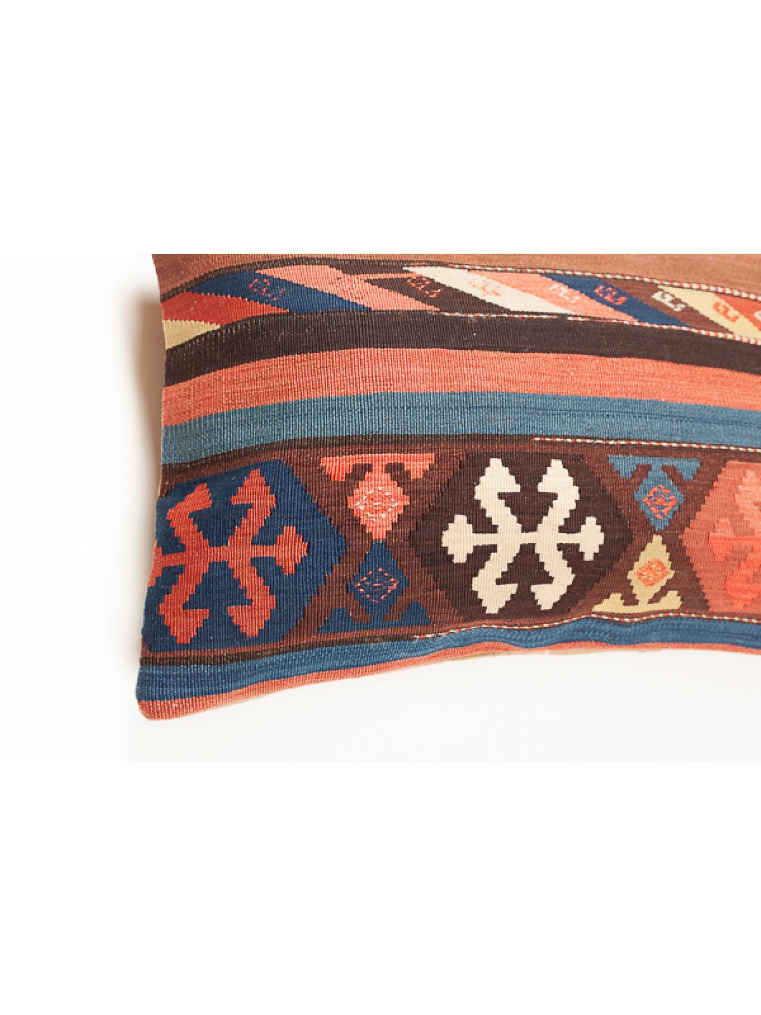 Antique & Old Kilim Cushion Cover, Anatolian Yastik Turkish Modern Pillow KC3542 In Good Condition For Sale In Tokyo, JP