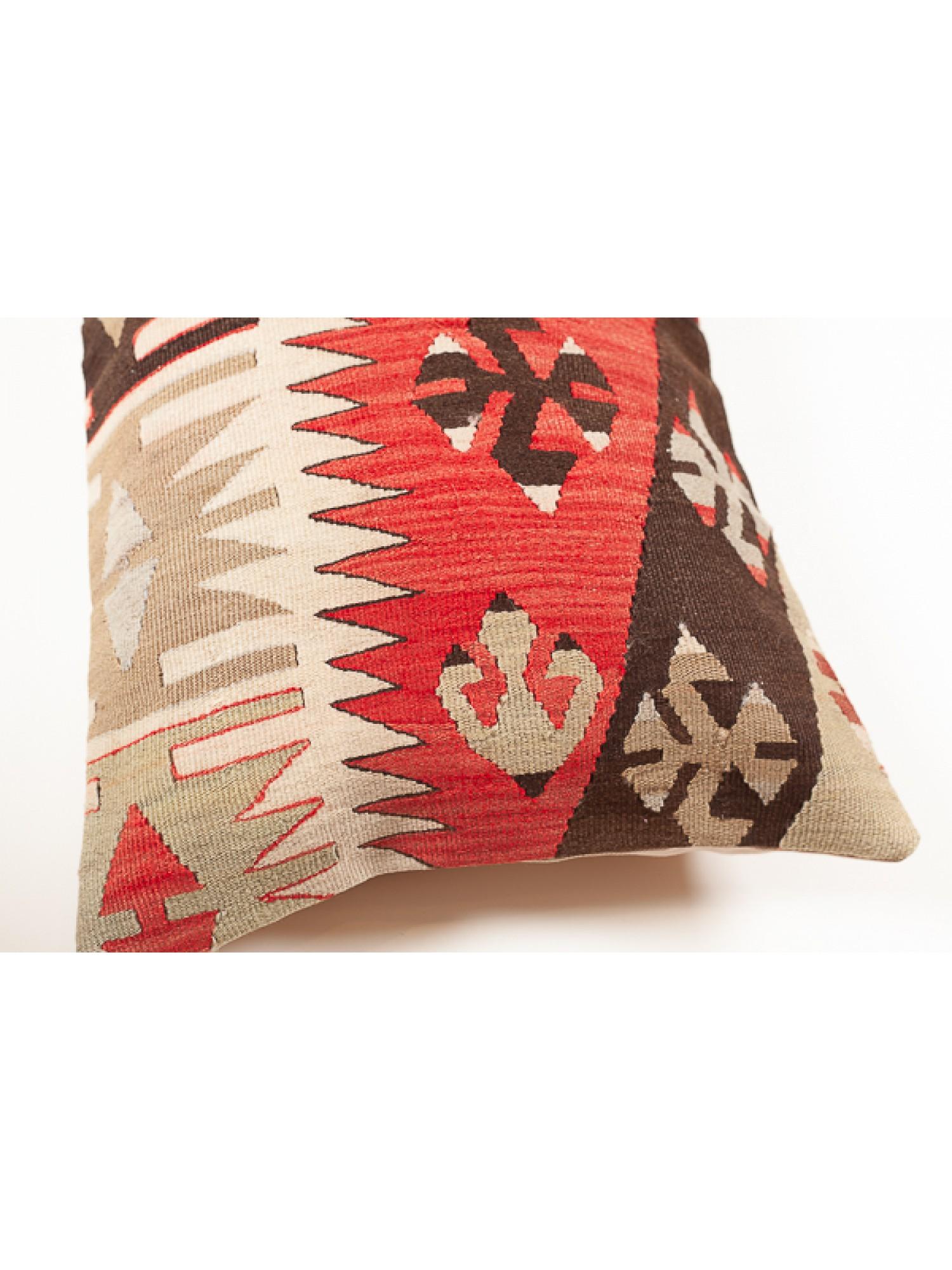 Hand-Woven Antique & Old Kilim Cushion Cover, Anatolian Yastik Turkish Modern Pillow KC3544 For Sale