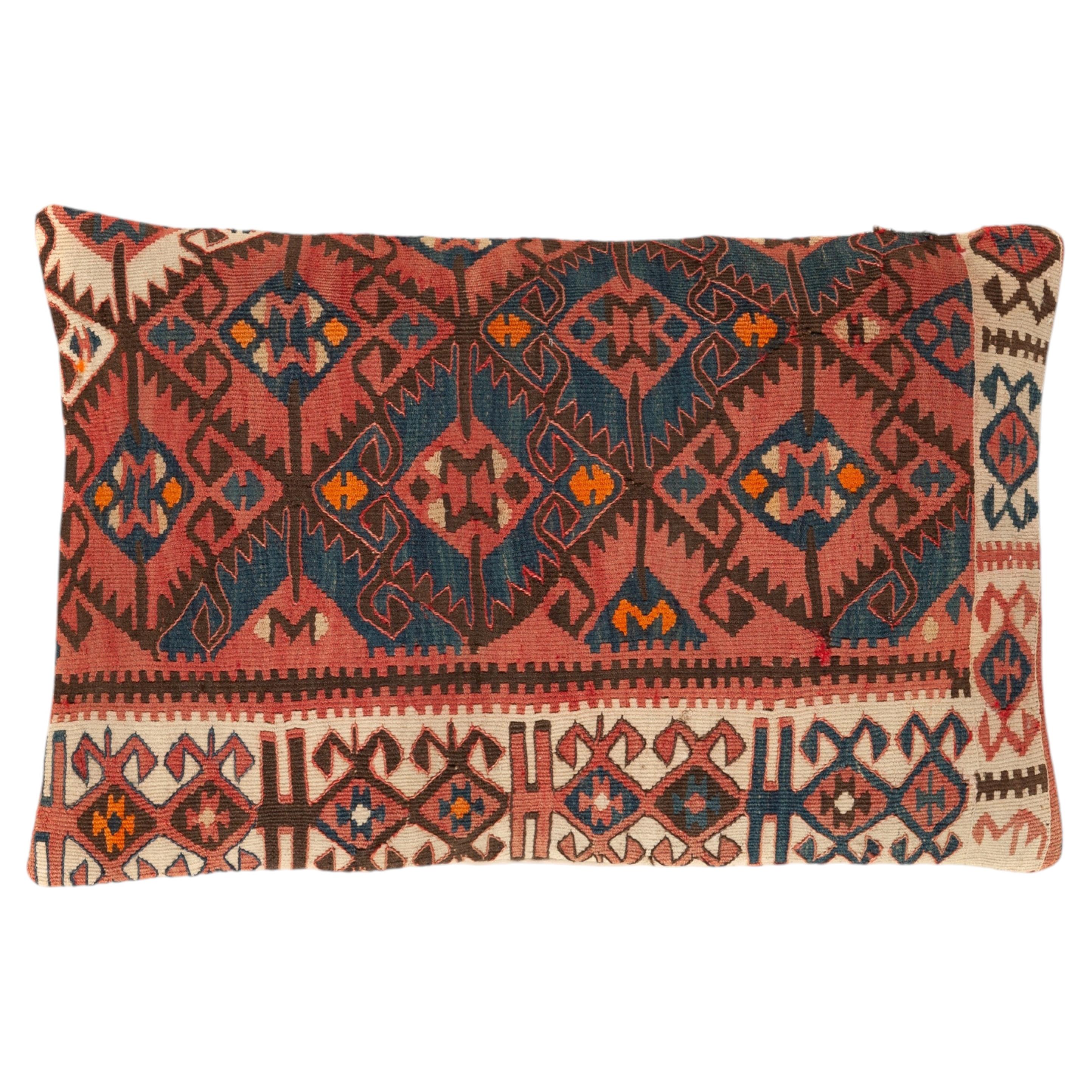 Antique & Old Kilim Cushion Cover Rectangular Yastik Turkish Modern Pillow 4132