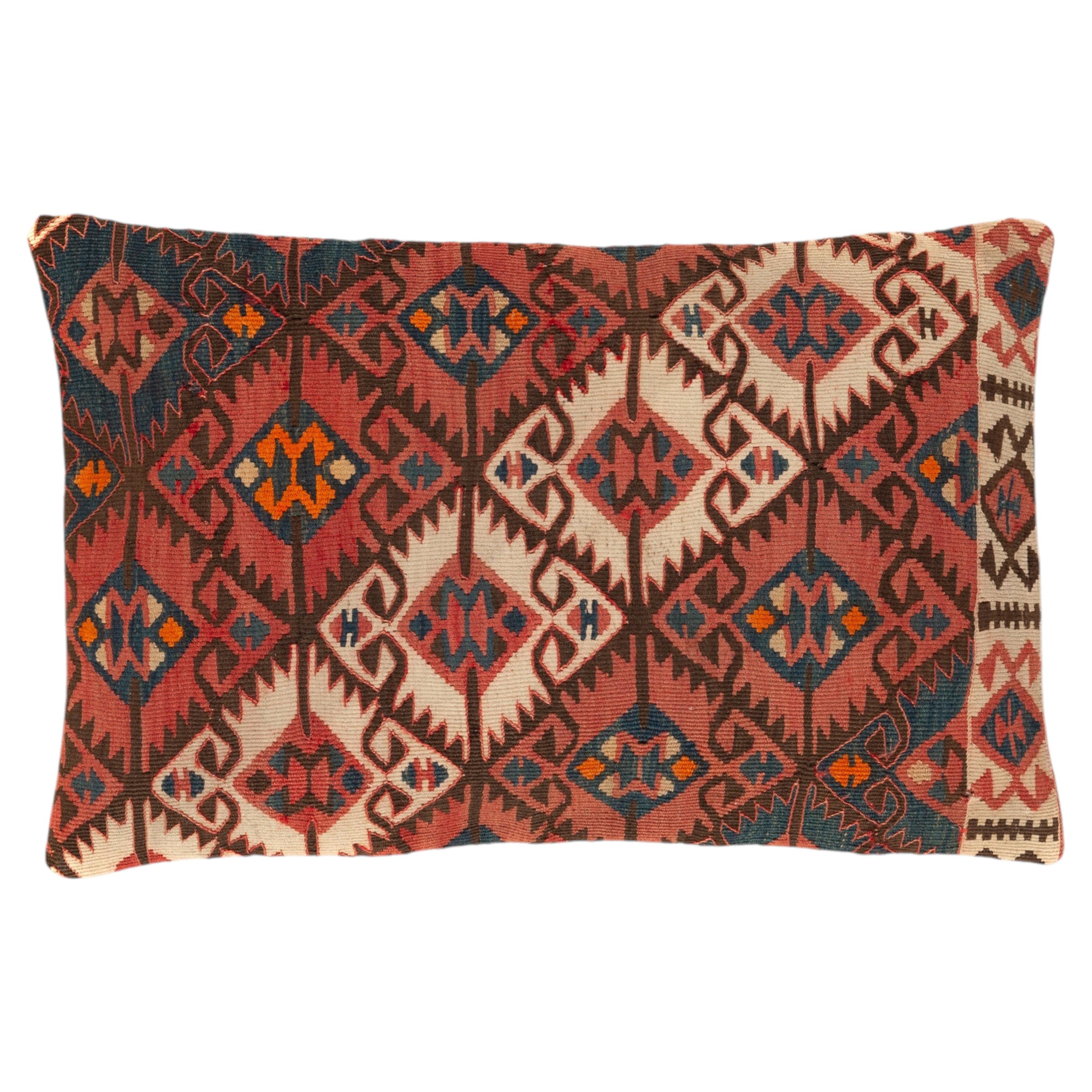 Antique & Old Kilim Cushion Cover Rectangular Yastik Turkish Modern Pillow 4135