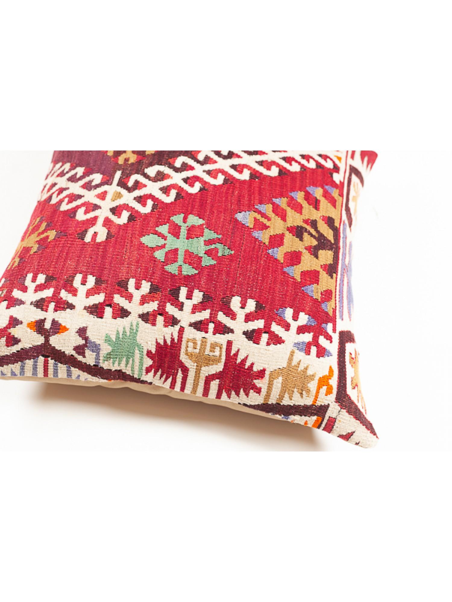 Hand-Woven Antique & Old Kilim Cushion Cover, Turkish Yastik Modern Pillow KC3539 For Sale