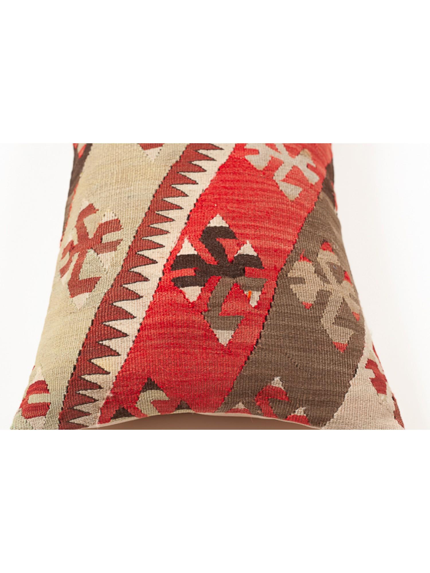 Hand-Woven Antique & Old Kilim Cushion Cover, Turkish Yastik Modern Pillow KC3541 For Sale