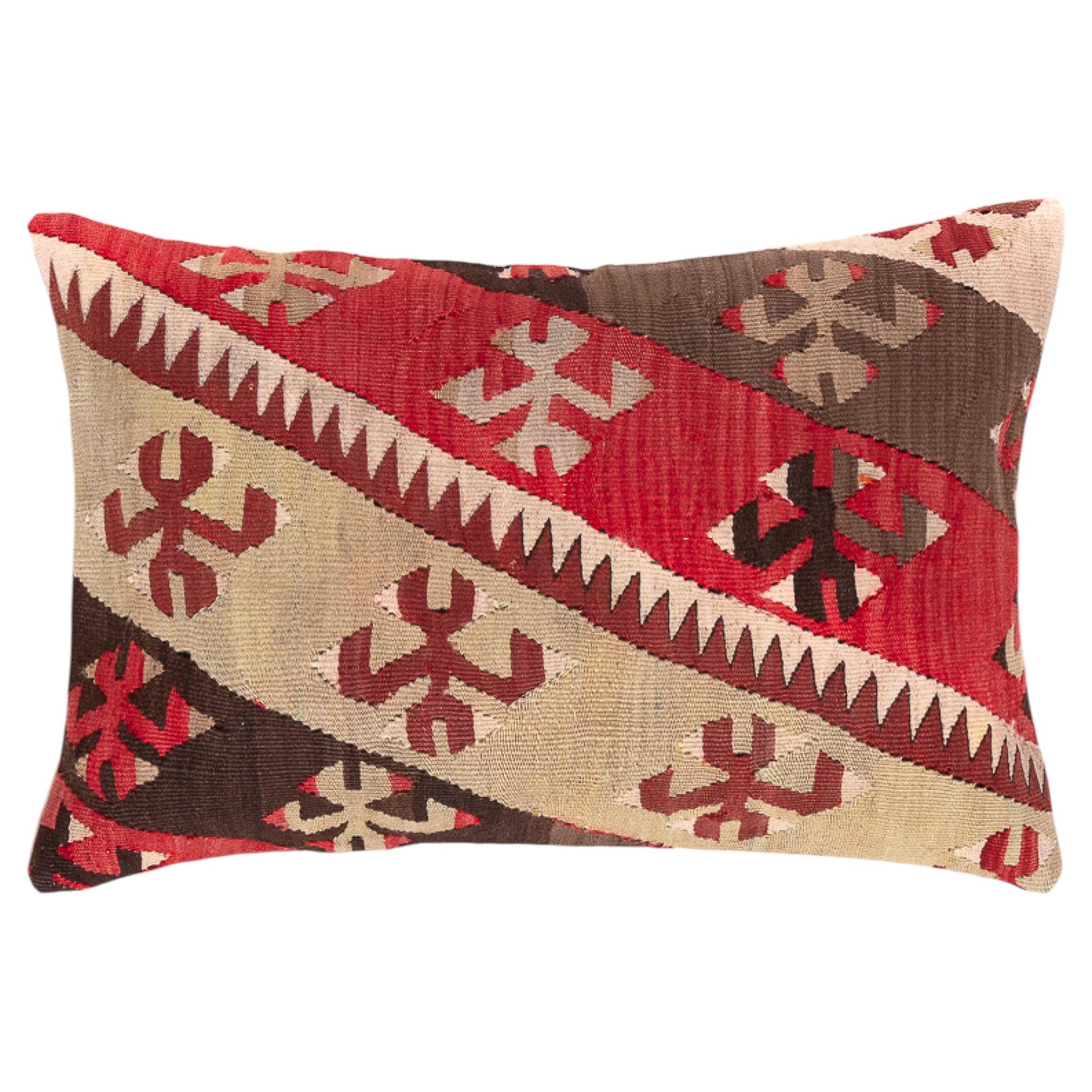 Cojín Kilim Antiguo y Viejo Rectangular Turco Yastik Cojín Moderno 3541