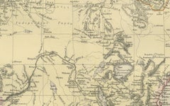 Antique Old Map of Africa with Insets of Mauritius, Reunion and Natal, 1882