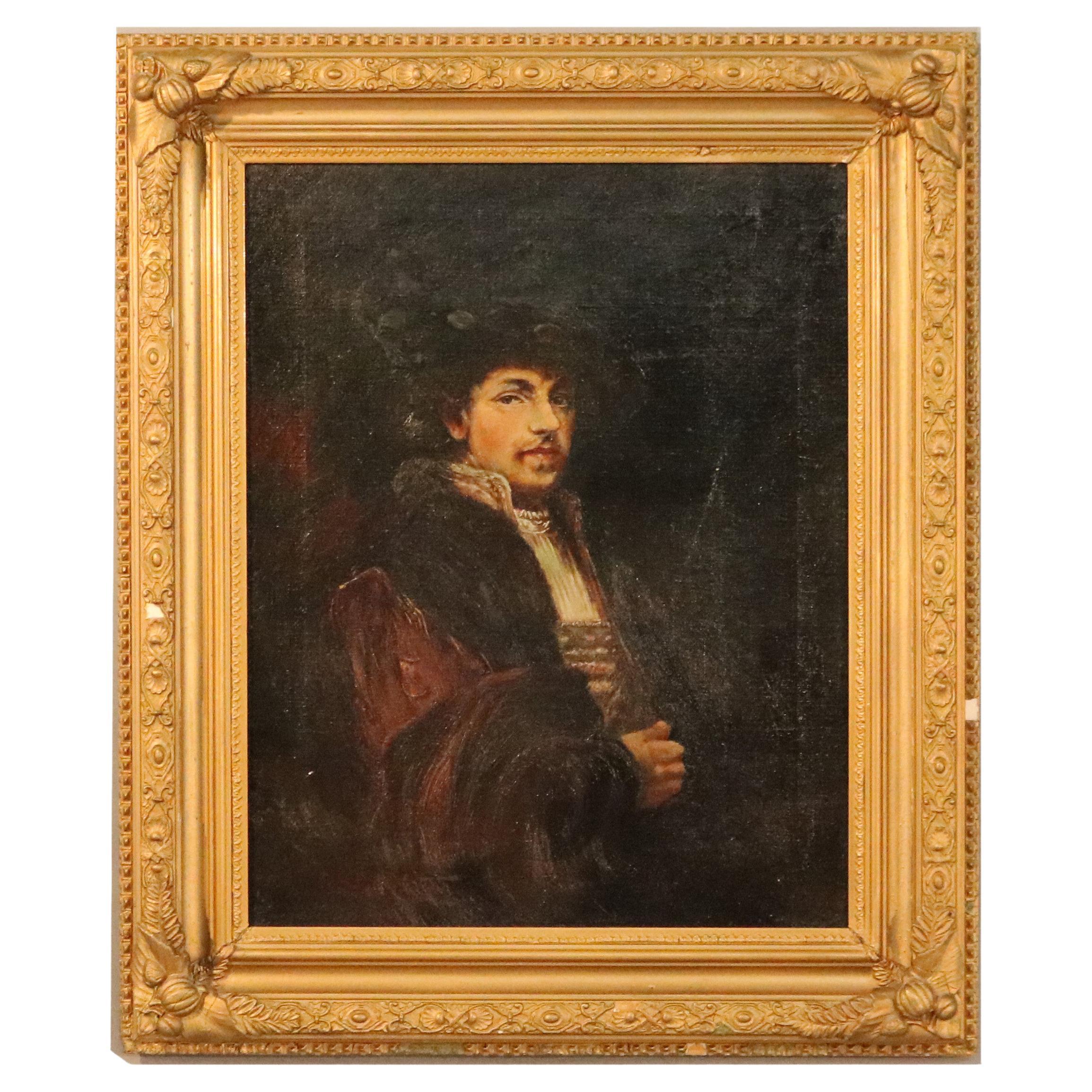 Antique Old Master Copy Oil Painting, Portrait of a Spaniard, Late 19th C
