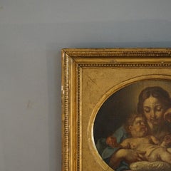 Antique Old Master Painting of Madonna and Child, Oil On Board, 18-19th C