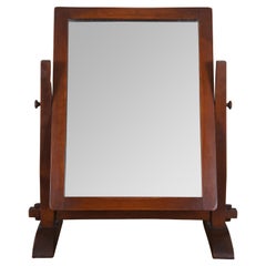 Antique The House of Antiques Maple Mission Style Shaving Vanity Mirror 21" (miroir de courtoisie)