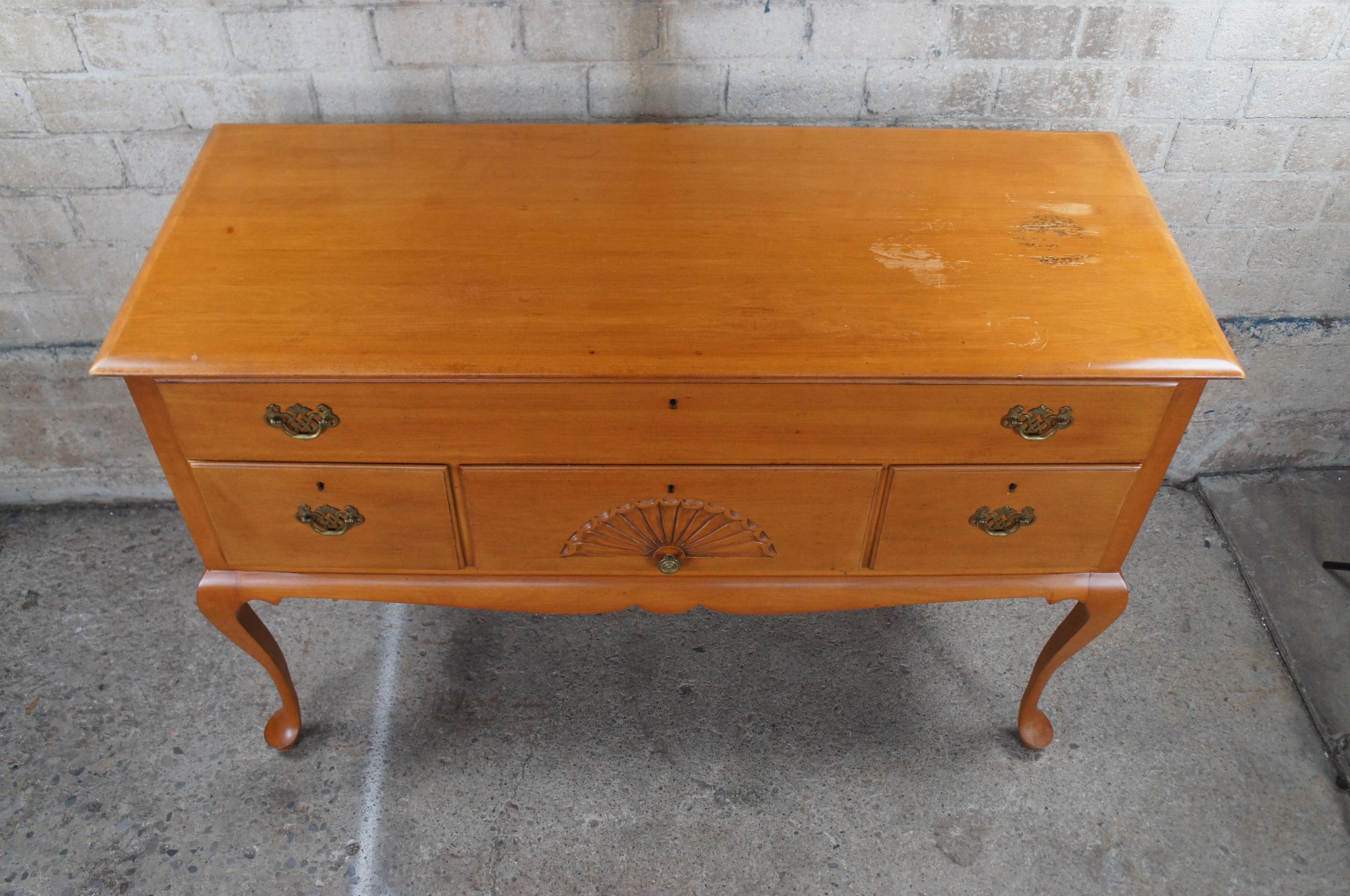 Antique Old Meeting House Maple Queen Anne Buffet Sideboard Console Credenza 54