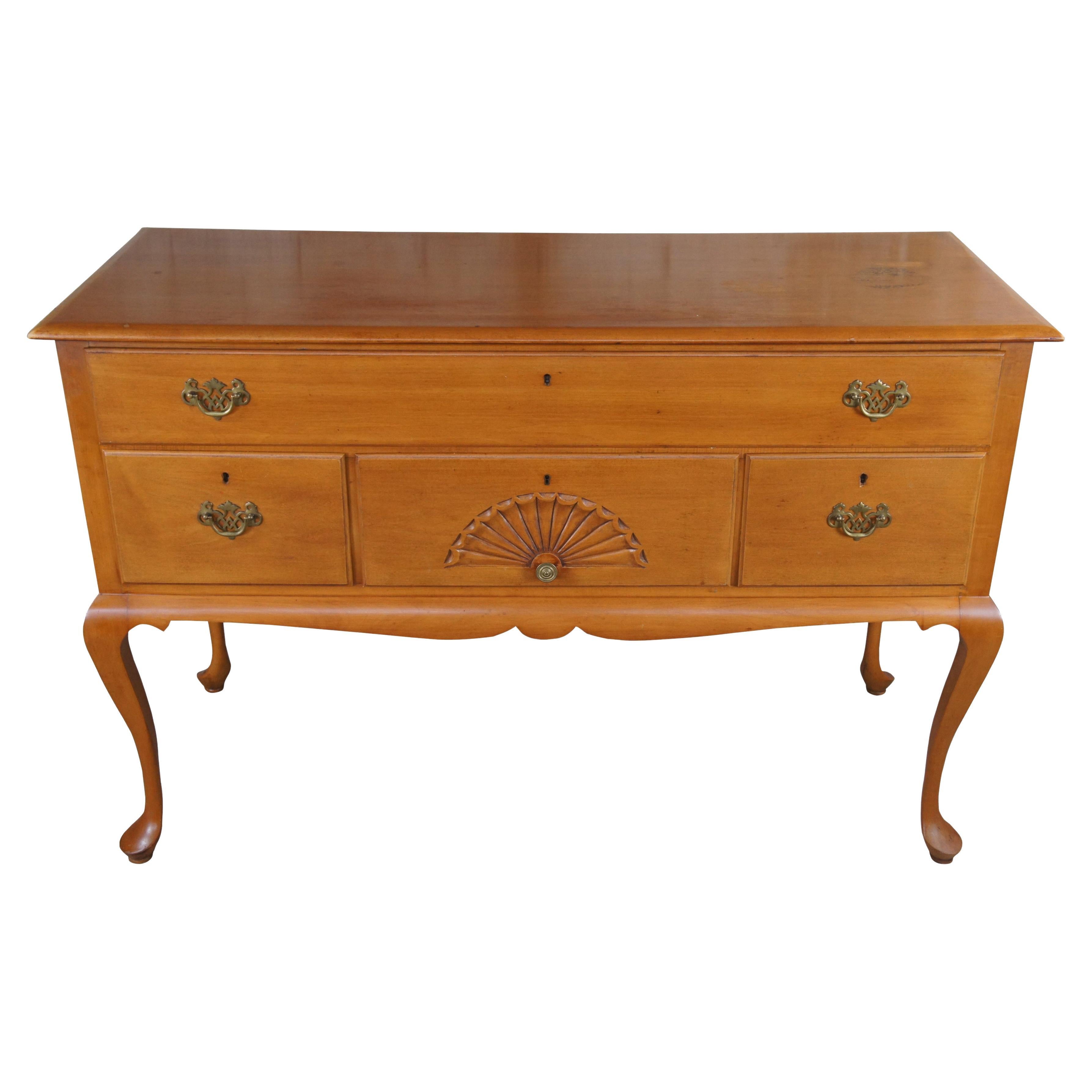 Antique Old Meeting House Maple Queen Anne Buffet Sideboard Console Credenza 54" For Sale