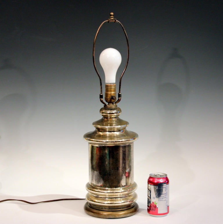 Antique Old Mercury Glass Églomisé Vase Lamp Victorian at 1stDibs