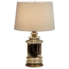 Antique Old Mercury Glass Églomisé Vase Lamp Victorian
