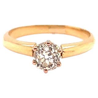 1890s Antique English old mine diamond solitaire ring For Sale at 1stDibs