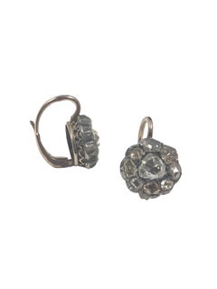 Antique Old Mine cut Diamond Cluster Earrings