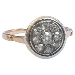 Antiker Diamant-Cluster-Ring aus Gold mit altem Minenschliff