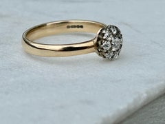 Antique Old Mine Cut Diamond Cluster Ring. Approx .65 Total Diamond Weight