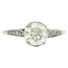 Antique Old Mine Cut Diamond Engagement Ring 1.3 Carat Solitaire Edwardian Style