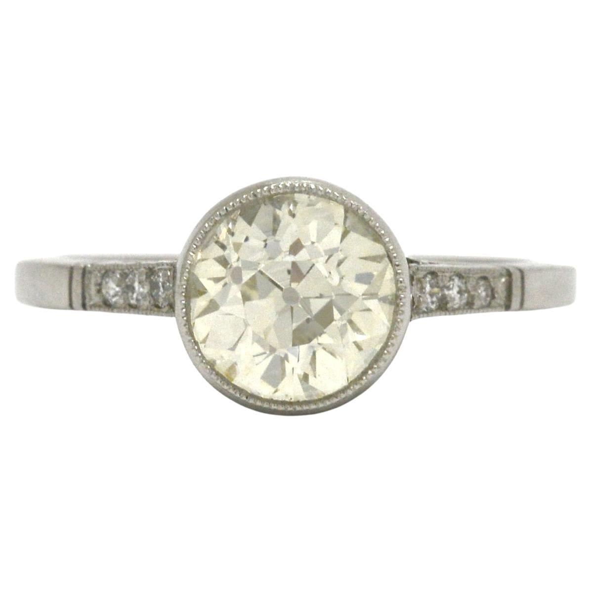White Gemstone Ring Sterling Silver 2ct Round Cut White Gem Edwardian 1910 Etched Wedding Filigree Design#37z Custom Made