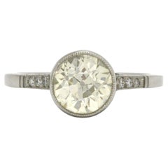 Antique Old Mine Cut Diamond Engagement Ring Art Deco Style 2 Carat TW Solitaire