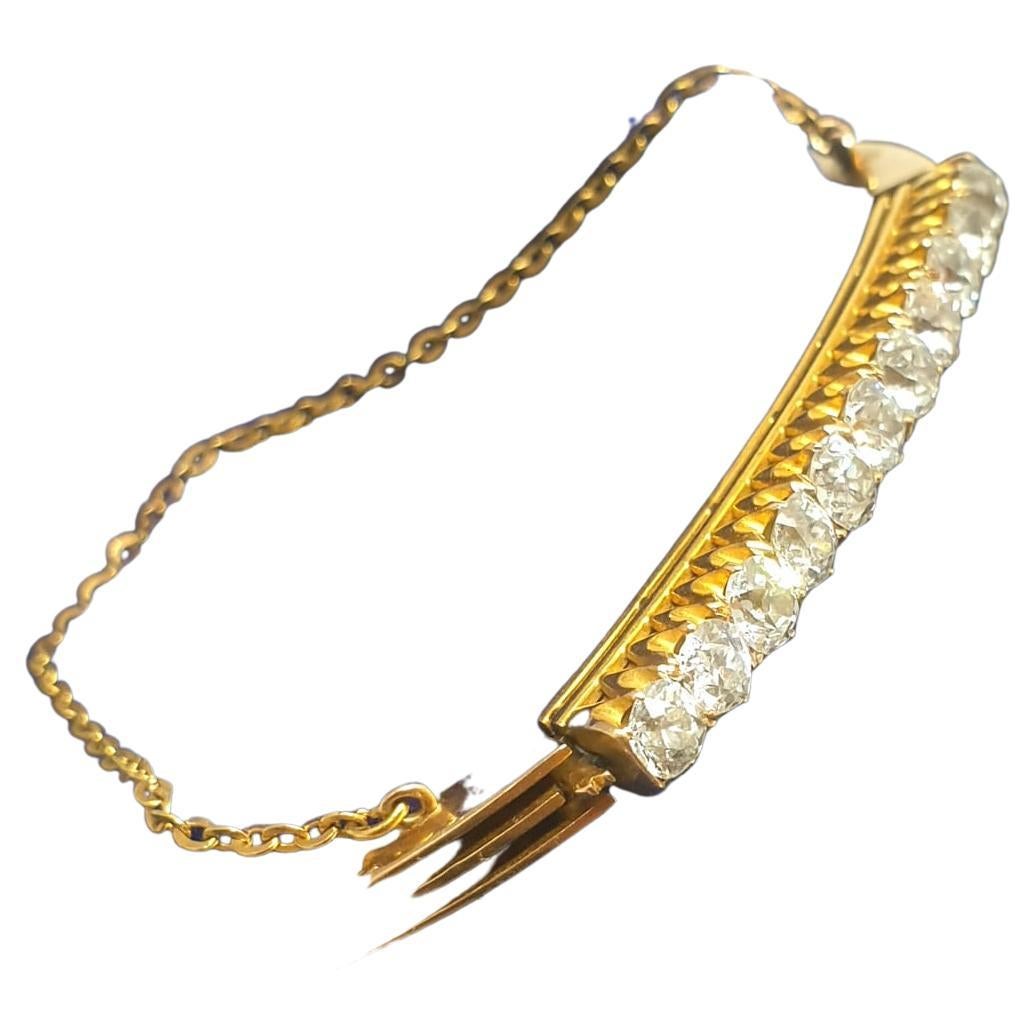 Antiguo 14k oro ruso convertido braclete centeted con 11 diamantes tallados mina antigua con un peso estimado de 3 quilates G color blanco vs claridad braclete se puede convertir en un neackles como se muestra en las fotos braclete se hizo en st