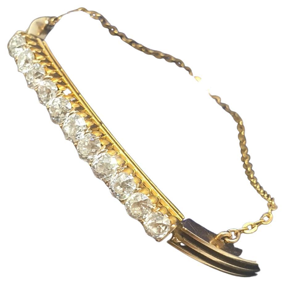 De las mujeres Antiguo brazalete ruso de oro con diamantes de talla antigua en venta