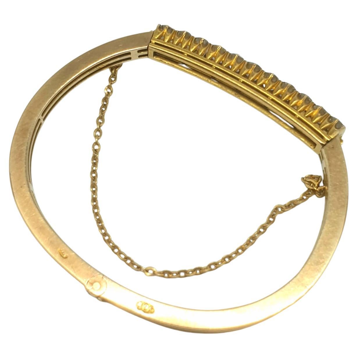 Antiguo brazalete ruso de oro con diamantes de talla antigua en venta 2