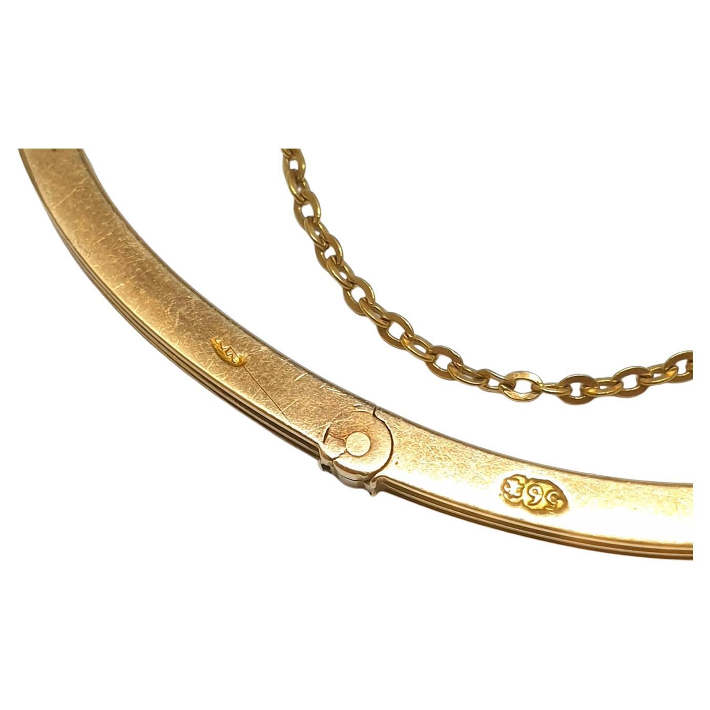 Antiguo brazalete ruso de oro con diamantes de talla antigua en venta 3